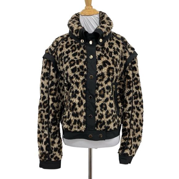 Veronica Beard Jackets & Blazers - Veronica Beard Jacket Women S Small Anita Animal Print Faux Fur Crop Snap Button